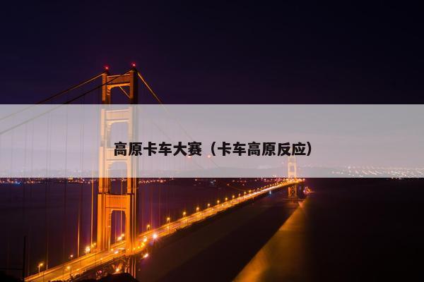 高原卡车大赛（卡车高原反应）