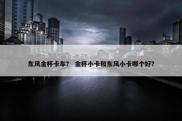 东风金杯卡车？ 金杯小卡和东风小卡哪个好？