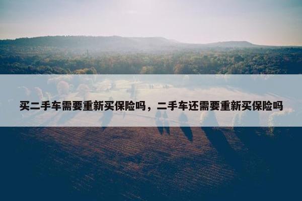 买二手车需要重新买保险吗，二手车还需要重新买保险吗