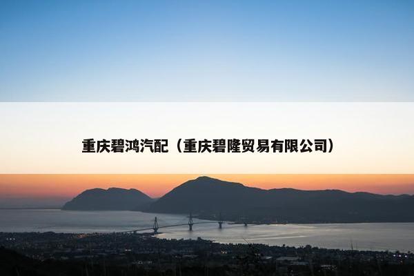 重庆碧鸿汽配（重庆碧隆贸易有限公司）