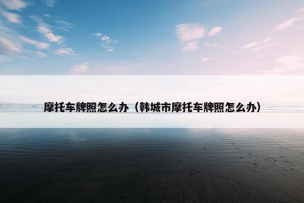 摩托车牌照怎么办（韩城市摩托车牌照怎么办）