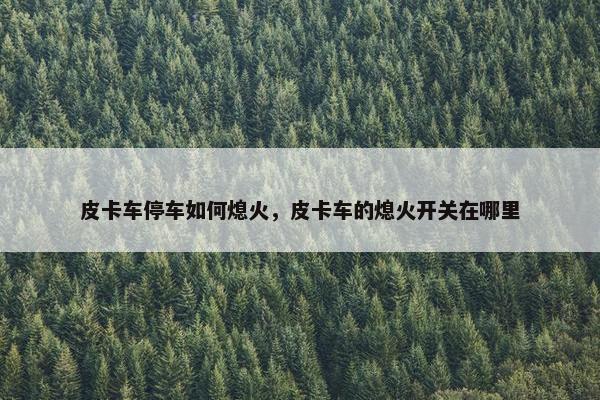 皮卡车停车如何熄火，皮卡车的熄火开关在哪里