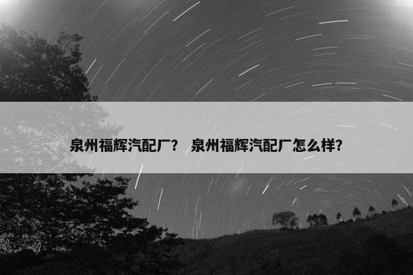 泉州福辉汽配厂？ 泉州福辉汽配厂怎么样？