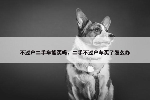 不过户二手车能买吗，二手不过户车买了怎么办