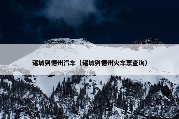 诸城到德州汽车（诸城到德州火车票查询）