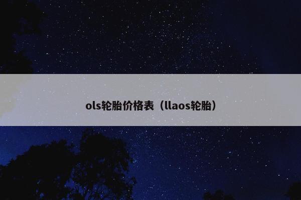 ols轮胎价格表（llaos轮胎）