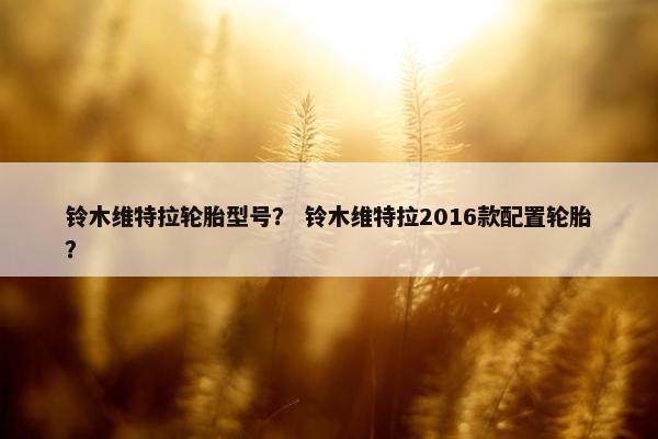 铃木维特拉轮胎型号？ 铃木维特拉2016款配置轮胎？