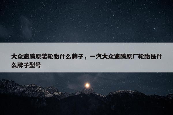 大众速腾原装轮胎什么牌子，一汽大众速腾原厂轮胎是什么牌子型号