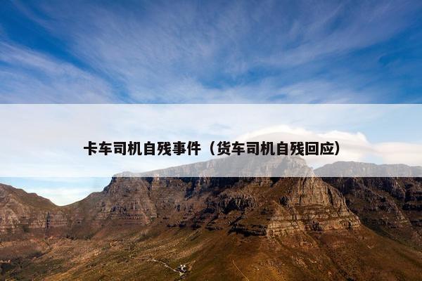 卡车司机自残事件（货车司机自残回应）