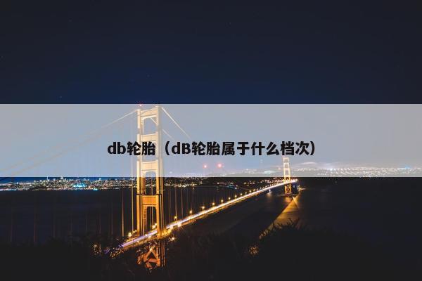 db轮胎（dB轮胎属于什么档次）