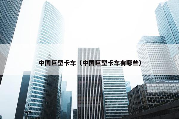 中国巨型卡车（中国巨型卡车有哪些）