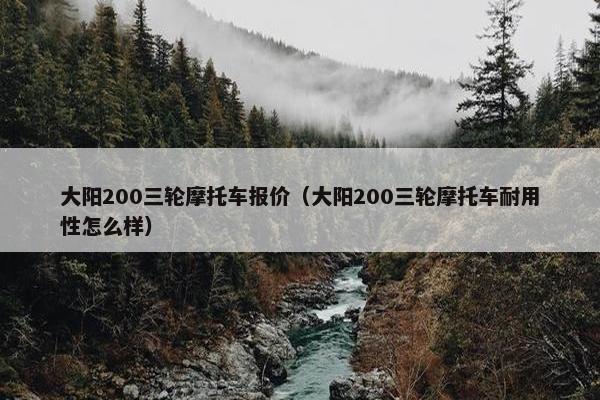 大阳200三轮摩托车报价（大阳200三轮摩托车耐用性怎么样）