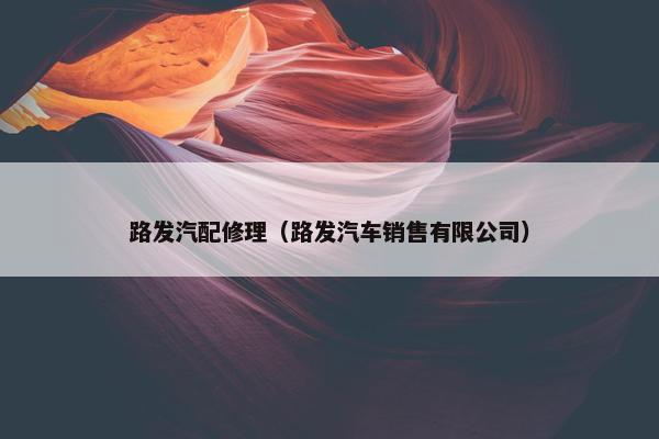 路发汽配修理（路发汽车销售有限公司）