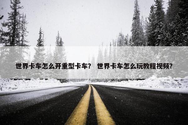 世界卡车怎么开重型卡车？ 世界卡车怎么玩教程视频？