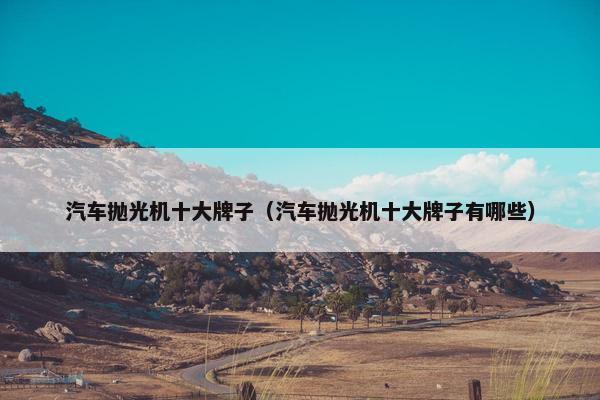 汽车抛光机十大牌子（汽车抛光机十大牌子有哪些）