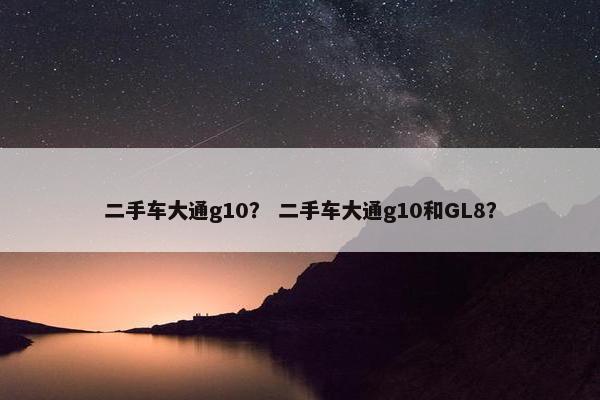 二手车大通g10？ 二手车大通g10和GL8？