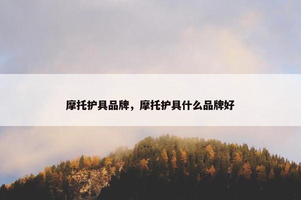 摩托护具品牌，摩托护具什么品牌好