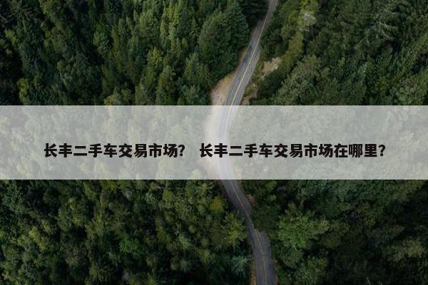 长丰二手车交易市场？ 长丰二手车交易市场在哪里？