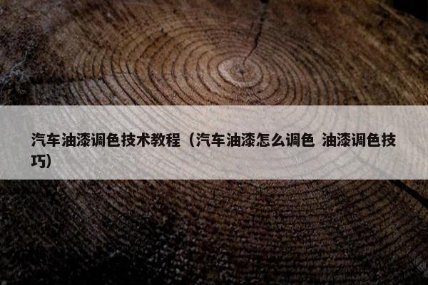 汽车油漆调色技术教程（汽车油漆怎么调色 油漆调色技巧）