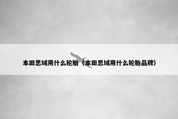 本田思域用什么轮胎（本田思域用什么轮胎品牌）