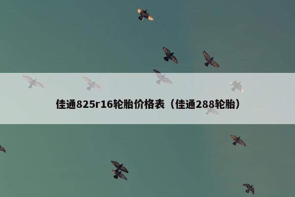 佳通825r16轮胎价格表（佳通288轮胎）