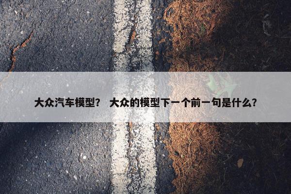 大众汽车模型？ 大众的模型下一个前一句是什么？