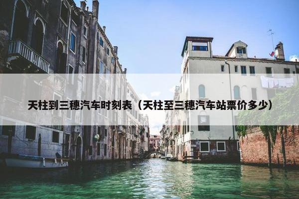 天柱到三穗汽车时刻表（天柱至三穗汽车站票价多少）