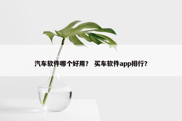 汽车软件哪个好用？ 买车软件app排行？