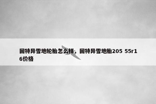 固特异雪地轮胎怎么样，固特异雪地胎205 55r16价格