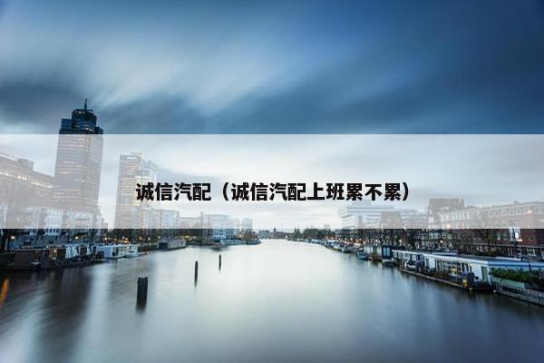 诚信汽配（诚信汽配上班累不累）