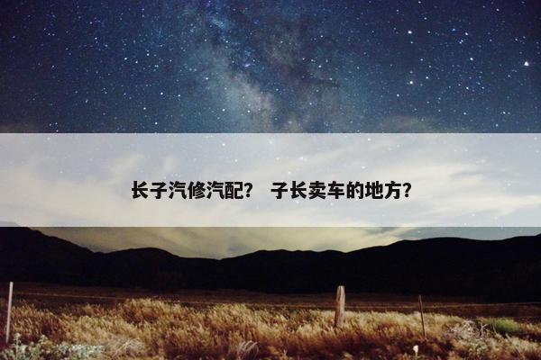 长子汽修汽配？ 子长卖车的地方？