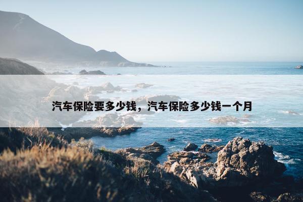 汽车保险要多少钱，汽车保险多少钱一个月