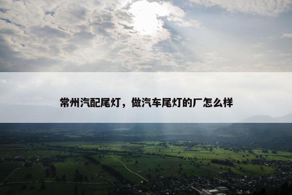 常州汽配尾灯，做汽车尾灯的厂怎么样