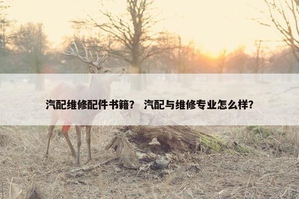 汽配维修配件书籍？ 汽配与维修专业怎么样？