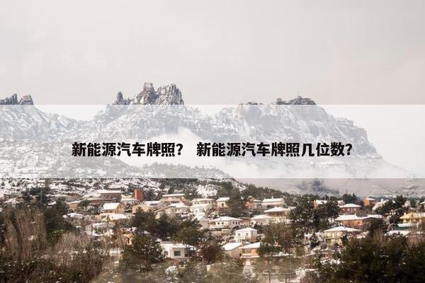 新能源汽车牌照？ 新能源汽车牌照几位数？